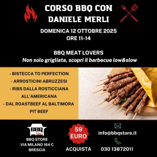 1' CORSO BARBECUE CARNE - DOMENICA 12 OTTOBRE ORE 11-14