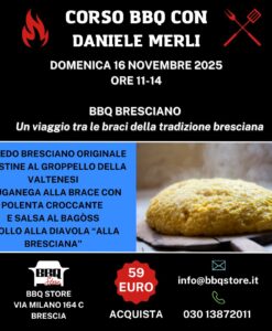 3' CORSO BARBECUE BRESCIANO - DOMENICA 16 NOVEMBRE ORE 11-14